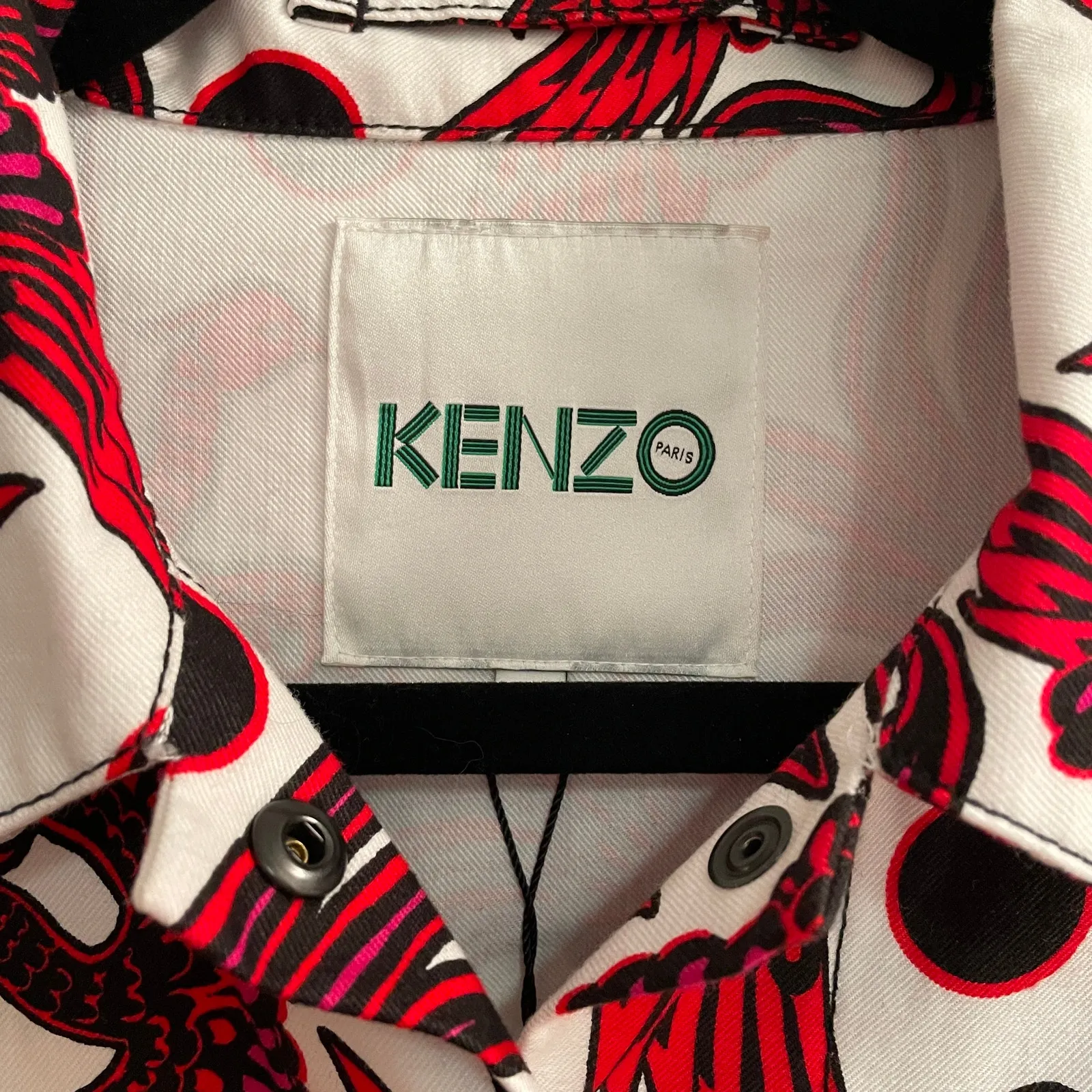 NEW Kenzo Bird Print Jacket White Red Black Size XS - Image 4