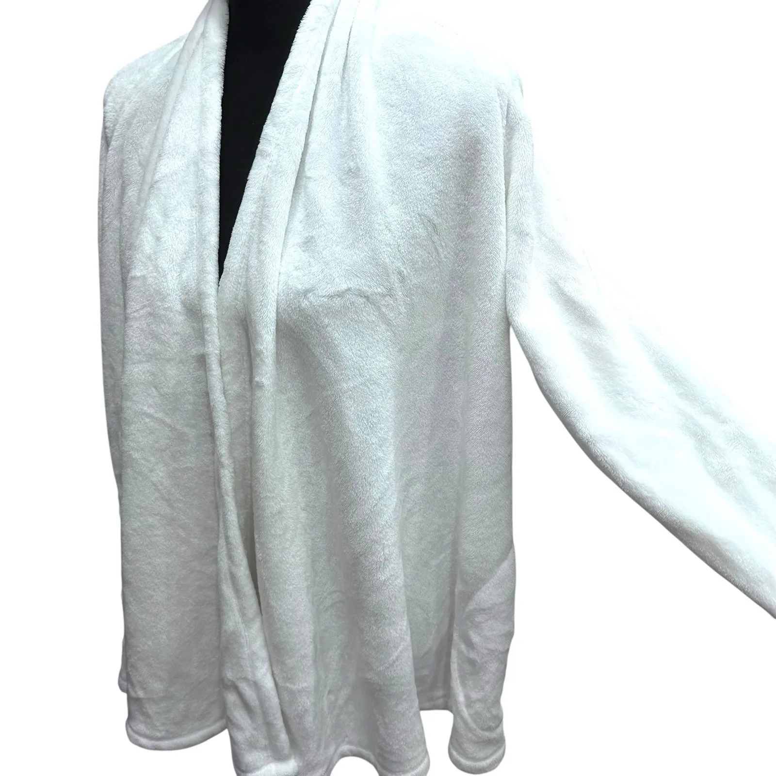 UGG Sweater Womens Size Small White Long Sleeve Open Front Cardigan Pockets - Image 3