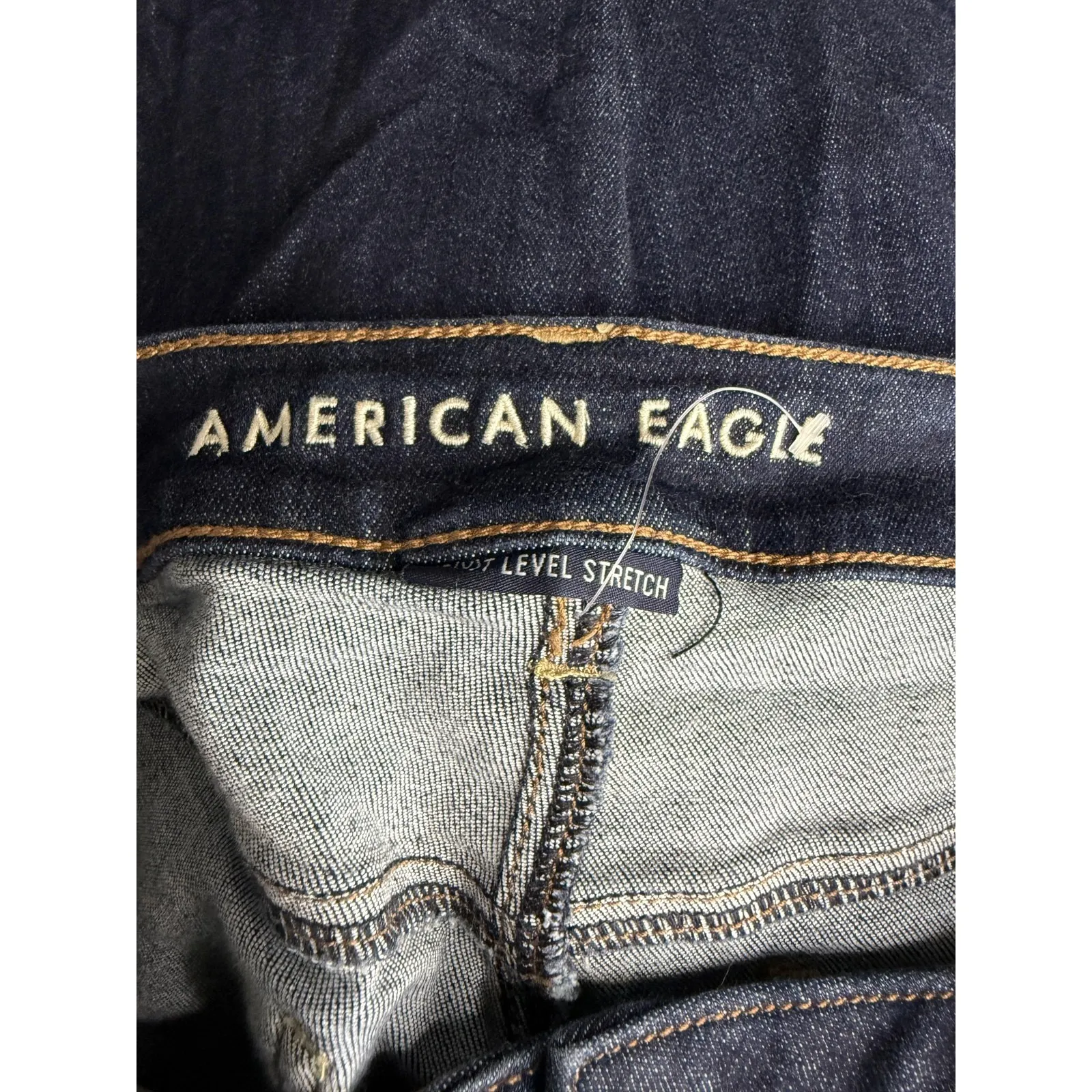 American Eagle Hi-Rise Jeggings Dark Wash Level Stretch Denim Jeans 12 Long - Image 2