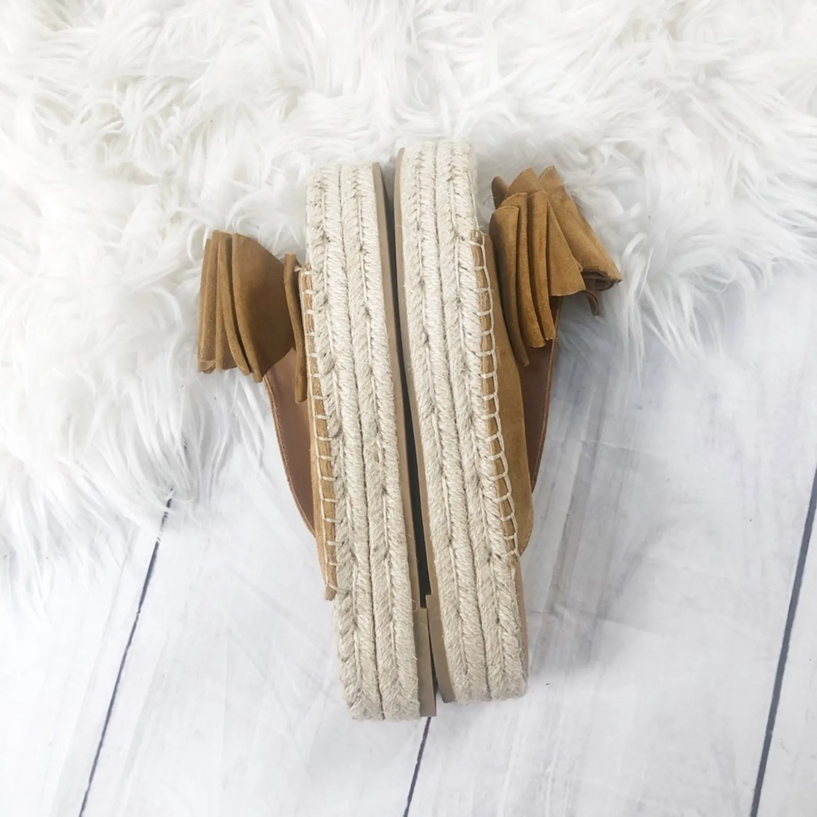 Singerson Morrison Women's Verane‎ Brown Suede Bow Platform Sandal 37 Size 6 - Image 6