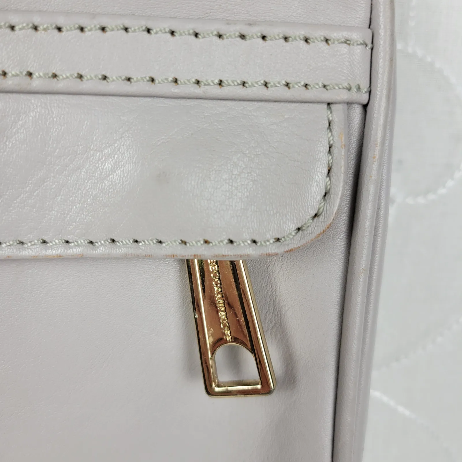 Rebecca‎ Minkoff Womens Mini Mac Crossbody Bag Gray Leather Chain Strap Purse - Image 6