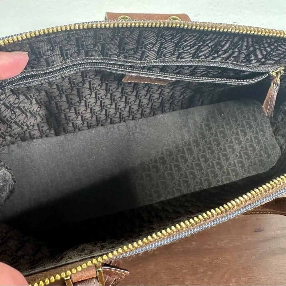 Christian Dior Street Chic Uptown Denim & Leather Top Handle Bag Purse - Image 9