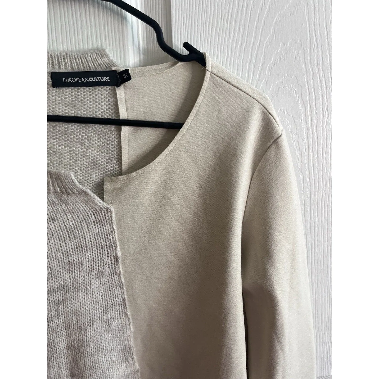 European Culture Sweater Women’s M Grey Oversized Hi - Image 3