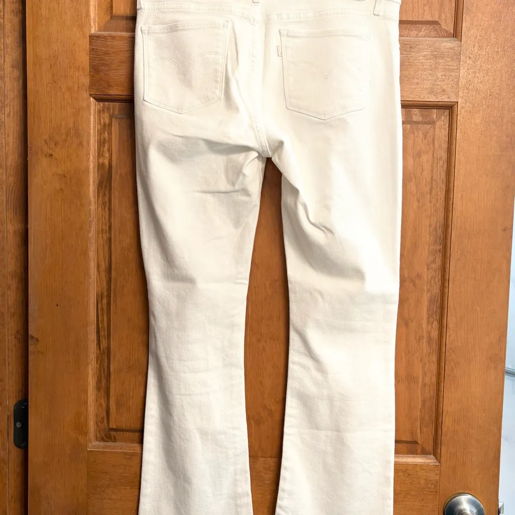 Levi's Women's 715 Boot Cut White Denim Jeans Coastal Preppy Minimalist Sz 31x28 - Image 3