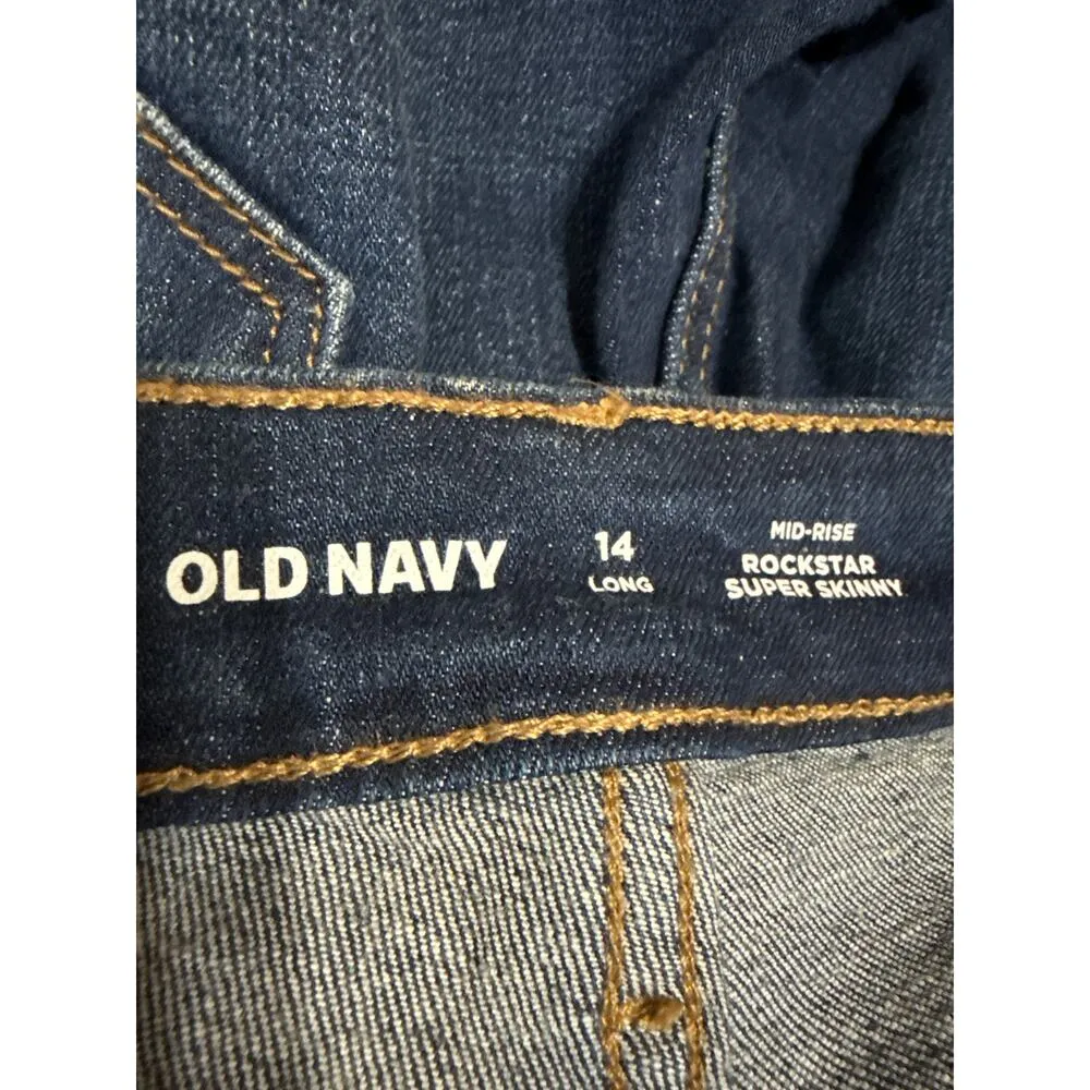 Old Navy Rockstar Super Skinny Mid Rise Women's Blue Casual Denim Jeans Size 14 - Image 5