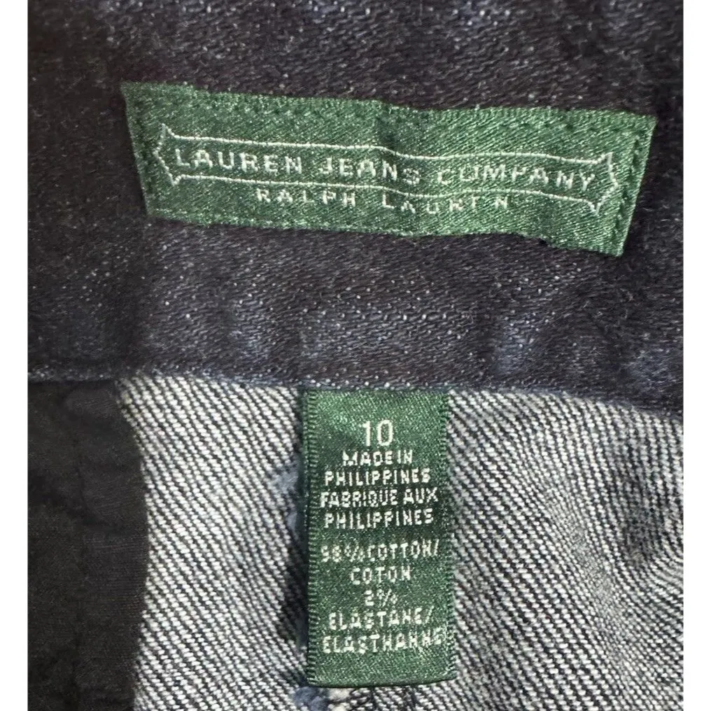 Y2K Women’s Size 10 Lauren Jeans Co MIDI Dark‎ Wash Denim Skirt Blue - Image 4