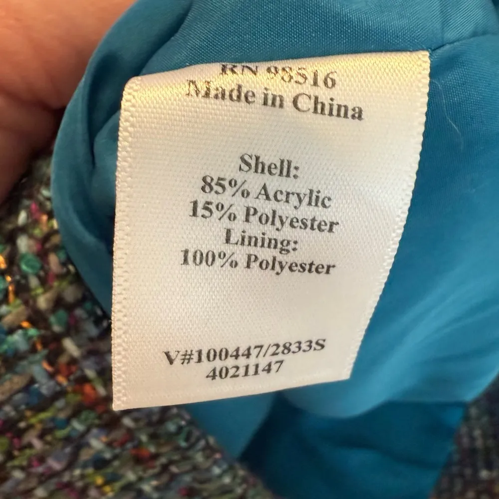 Coldwater Creek Multicolor Tweed Pencil Skirt Women’s Size 8 Lined Professional - Image 9