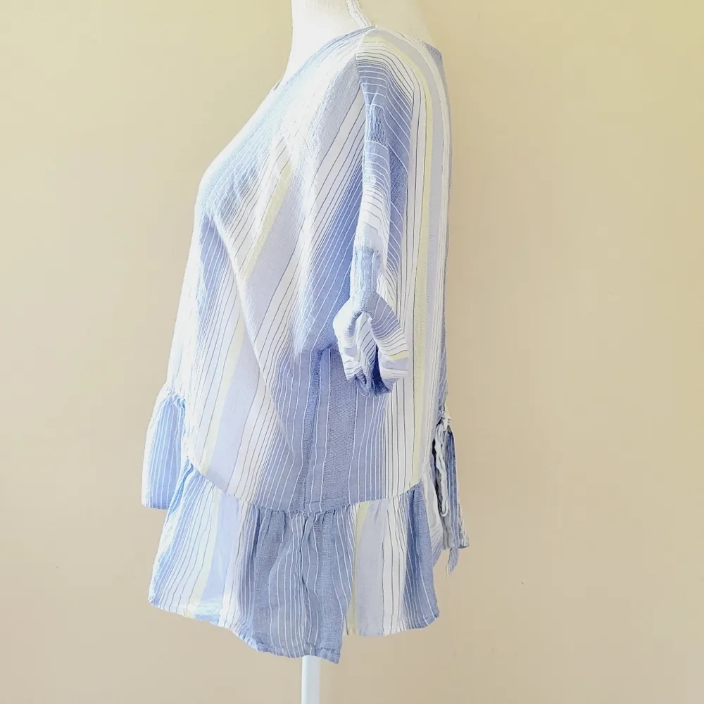 Girl Krazy striped peasant blouse size large - Image 4