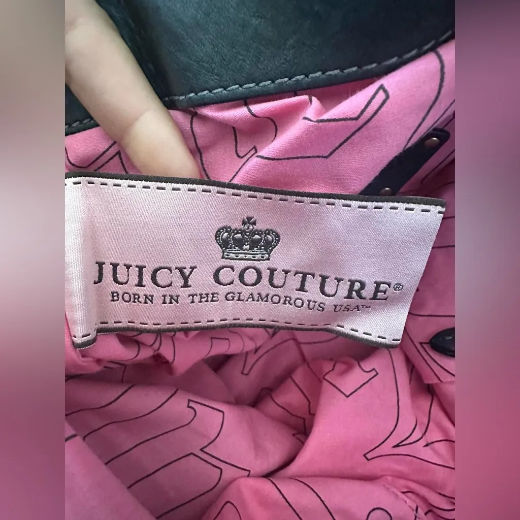 Juicy Couture Black Leather Tote  RARE Vintage 💕 Y2K - Image 7