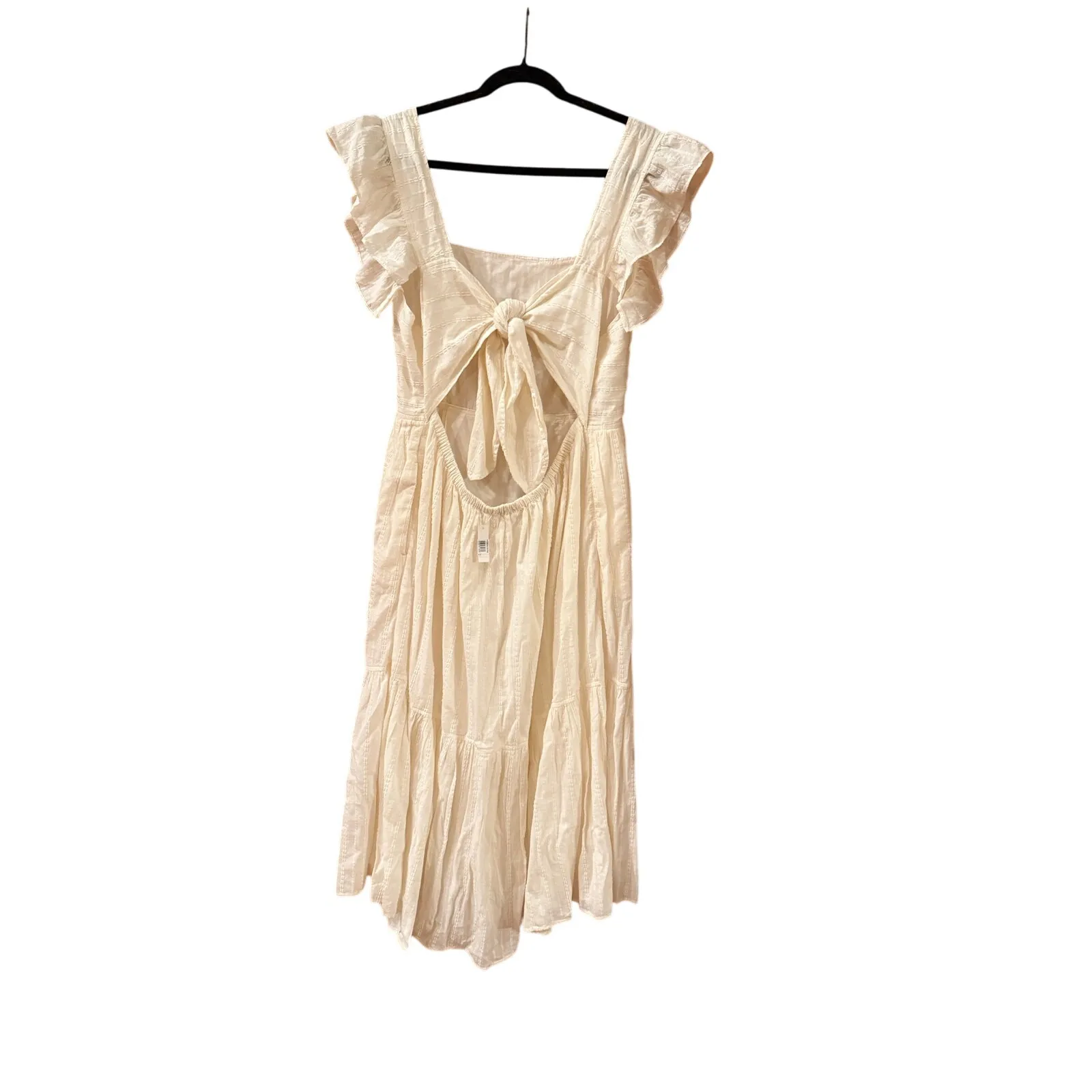 Madewell Ruffle-Strap Tiered Midi Dress - Textural Stripe XL (new) - Image 8