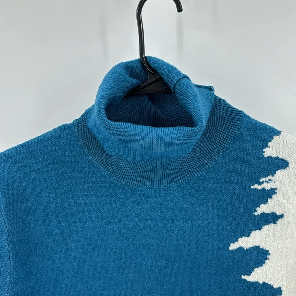 KOANDAILY color block turtleneck wool blend ski lodge cabin winter vacation Size L - Image 4