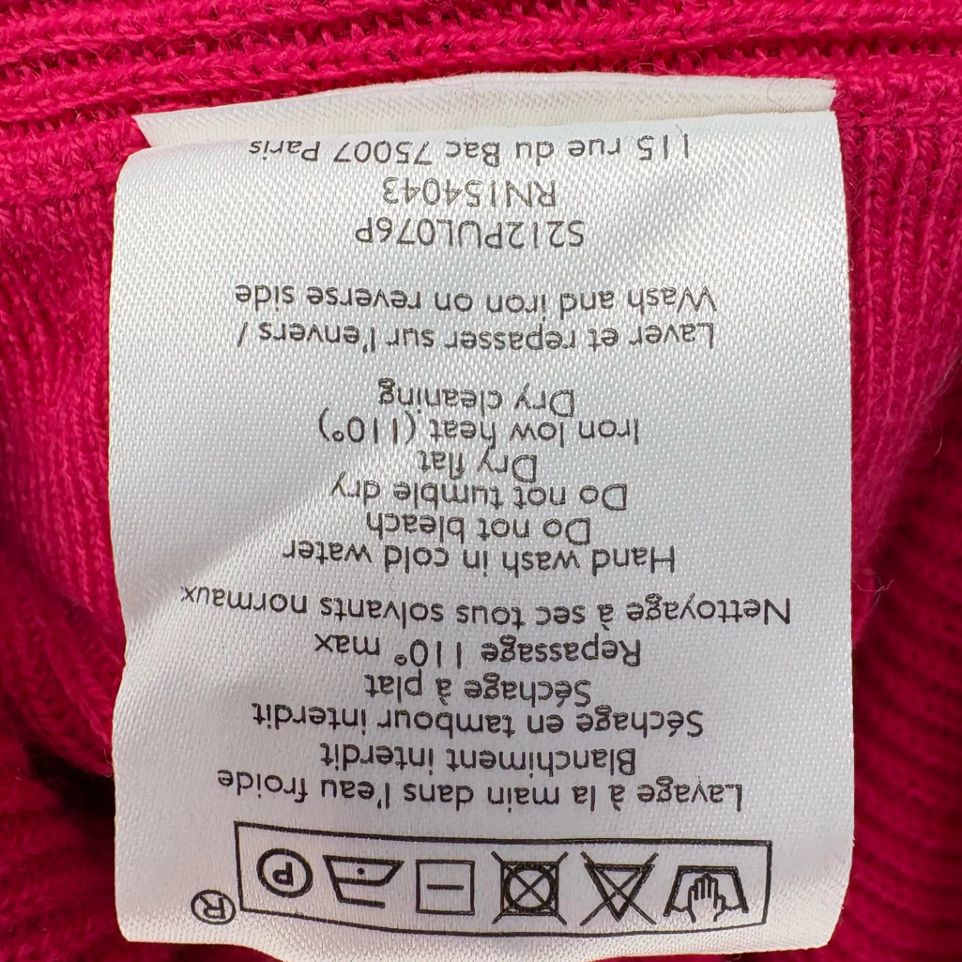 NWT Sézane Clément Jumper Merino Wool Cotton Sweater | Sz Small | Fuchsia Pink - Image 15