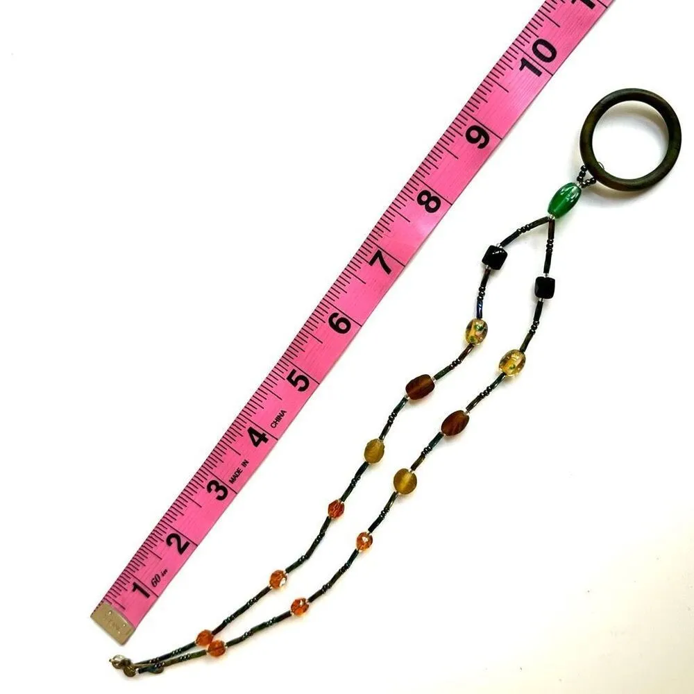 Green open circle beaded pendant necklace - Image 8