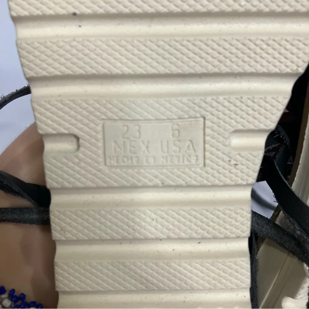 Made in Mexico black lace‎ up Huraches dream catcher design size 6 - Image 8