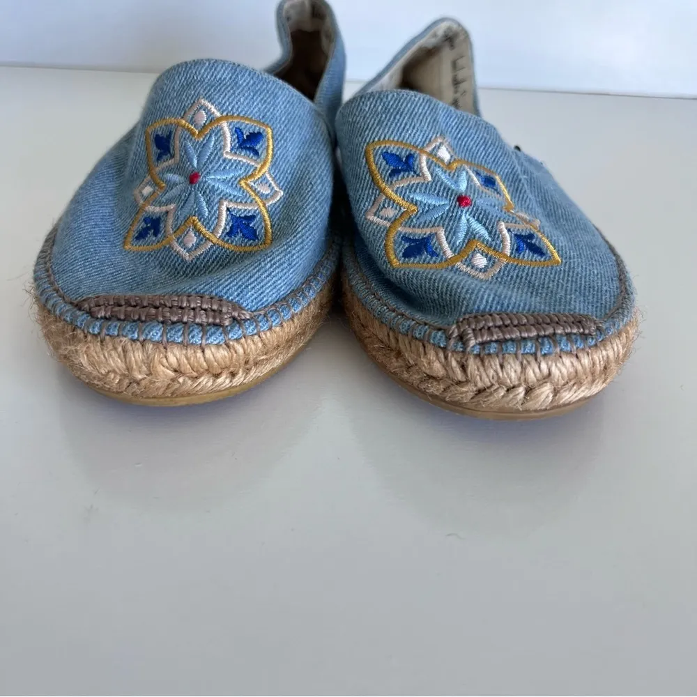Viscata Women’s Denim Embroidered Espadrilles Size 8 - Image 3