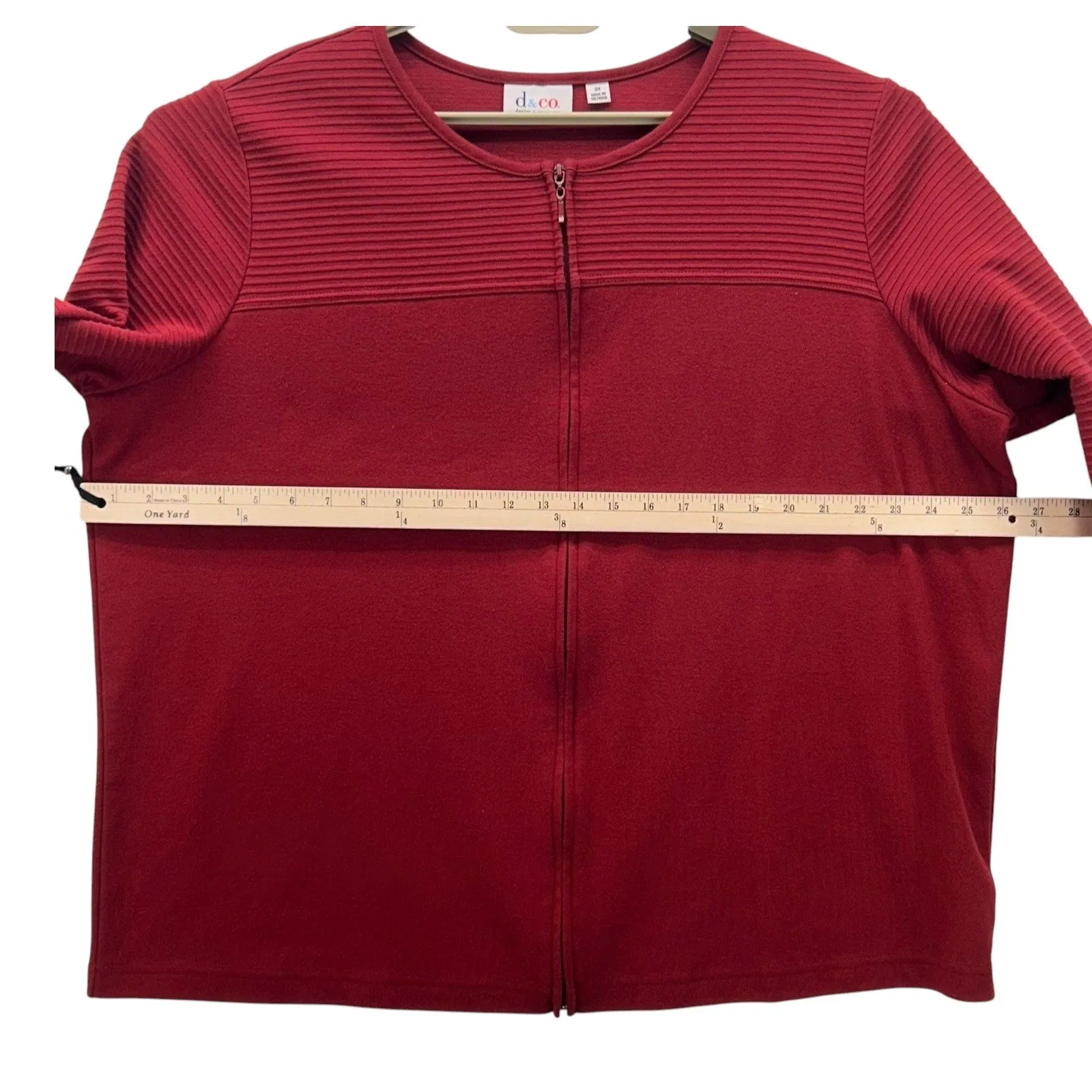 Denim And Co Womans Cardigan Size 2X Maroon Wine Autumn Fall Warm Comfy‎ Cozy Red - Image 11