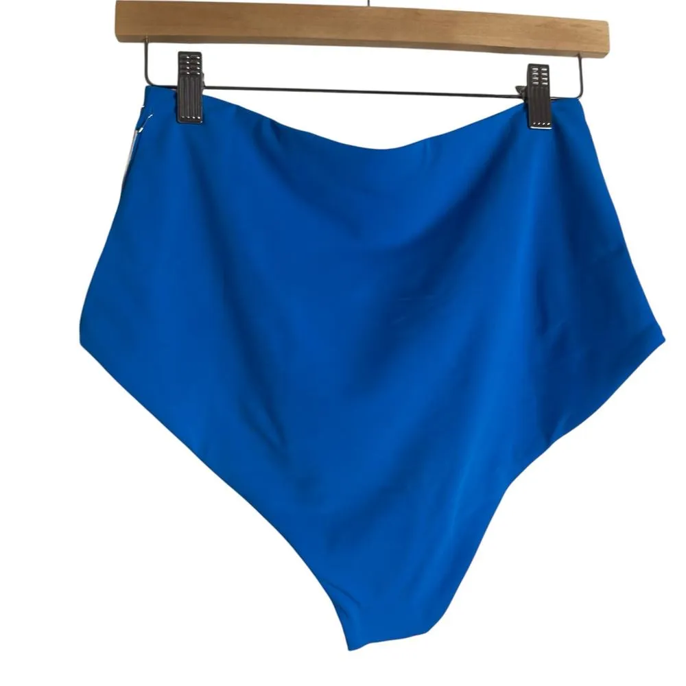 Mara Hoffman Lydia Solid Blue High Waisted Bikini Swimsuit Bottoms Size L - Image 9