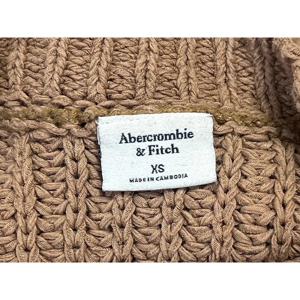 Abercrombie & Fitch Brown Sleeveless Ribbed Knit Crew Sweater Vest Top Size XS - Image 3