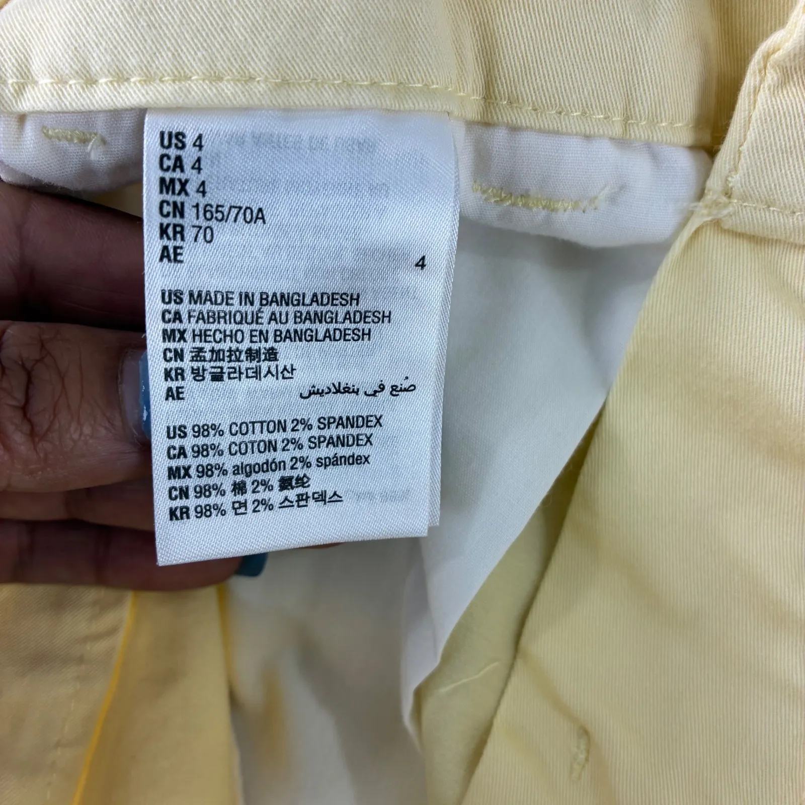 Maison Jules Womens Size‎ 4 Butter Yellow Casual Chino Shorts Cotton Blend - Image 3