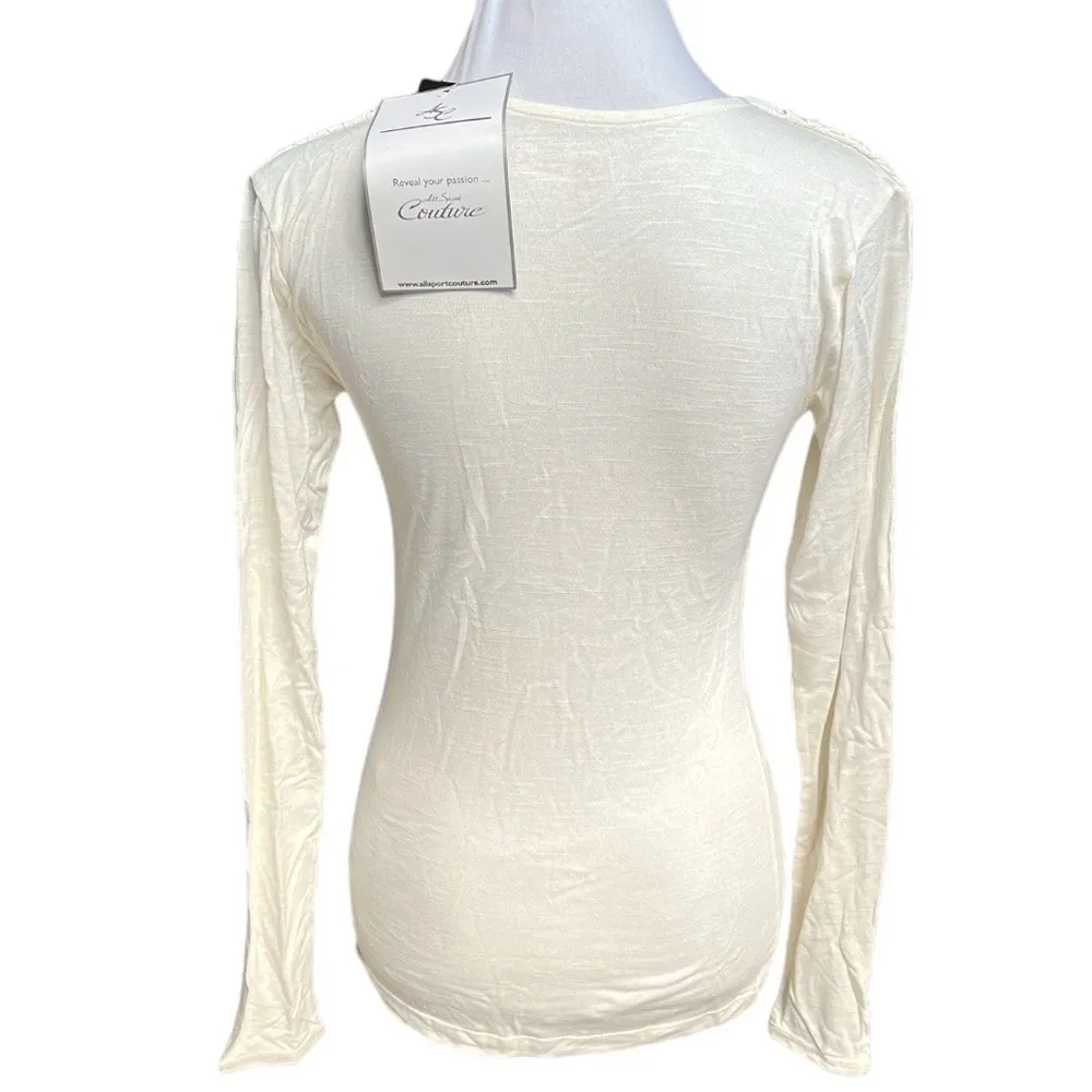 NFL Team Apparel All Sports Couture New York Jets Long Sleeve Faux Wrap Shirt - Image 2