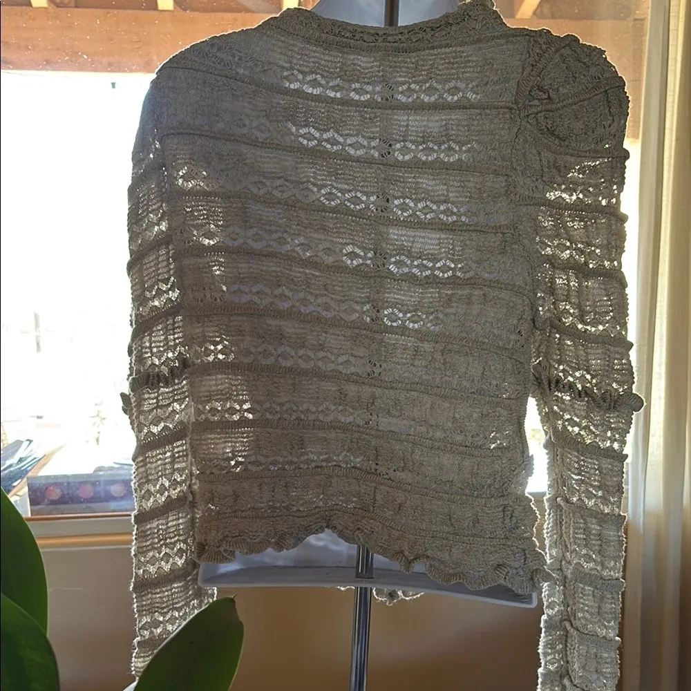 NWOT Free People Elegant Cream Lace Cardigan - Image 4