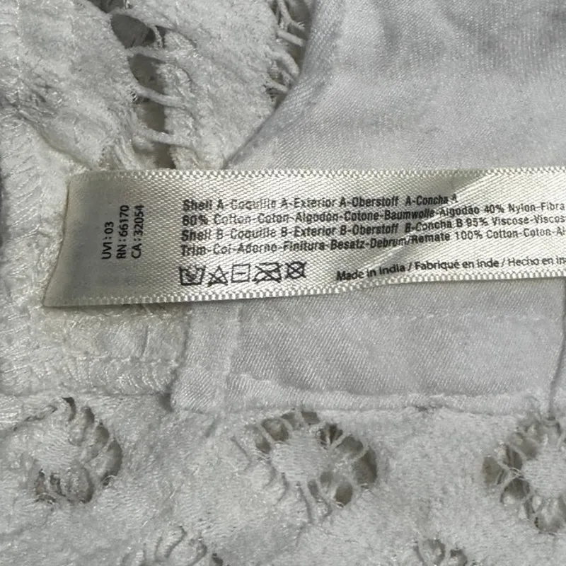 Free People One Ivory Lace Bralette – Adjustable Straps, Smocked Back Size Small - Image 6