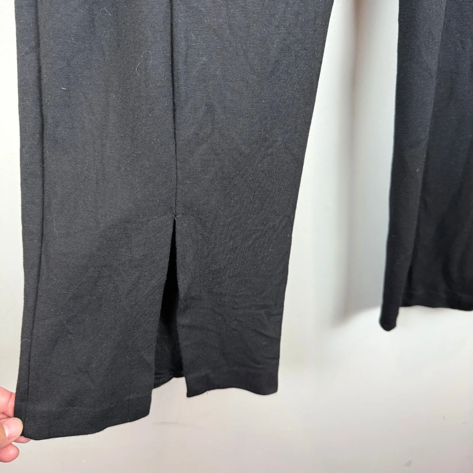 Eloquii Pants Women's 16 Black Stretch Slit Wide Leg Pull-On Trousers Classic - Image 7