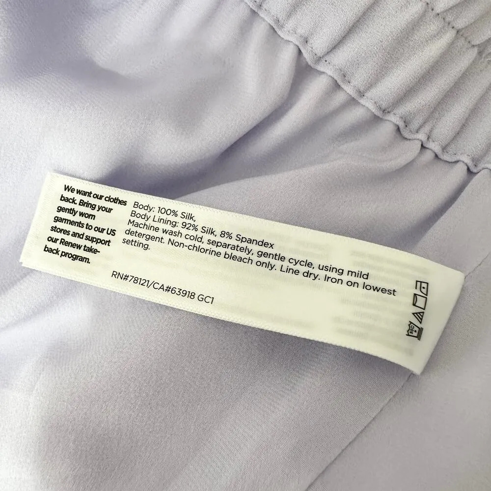 Eileen Fisher Silk Georgette Crepe Wide Leg Pant Pintuck Lavender $268 Large NWT - Image 11