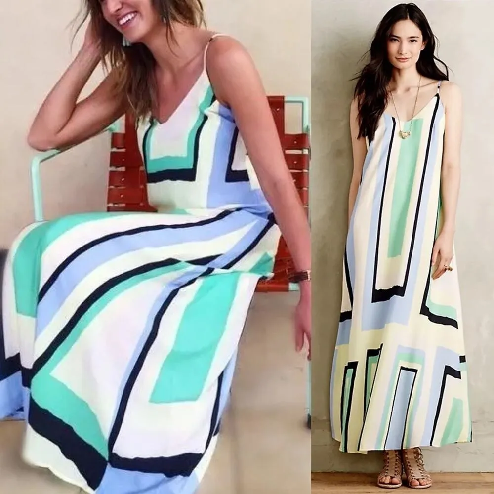 Anthropologie Maeve abstract sleeveless midi dress size small vacation beach‎ - Image 2