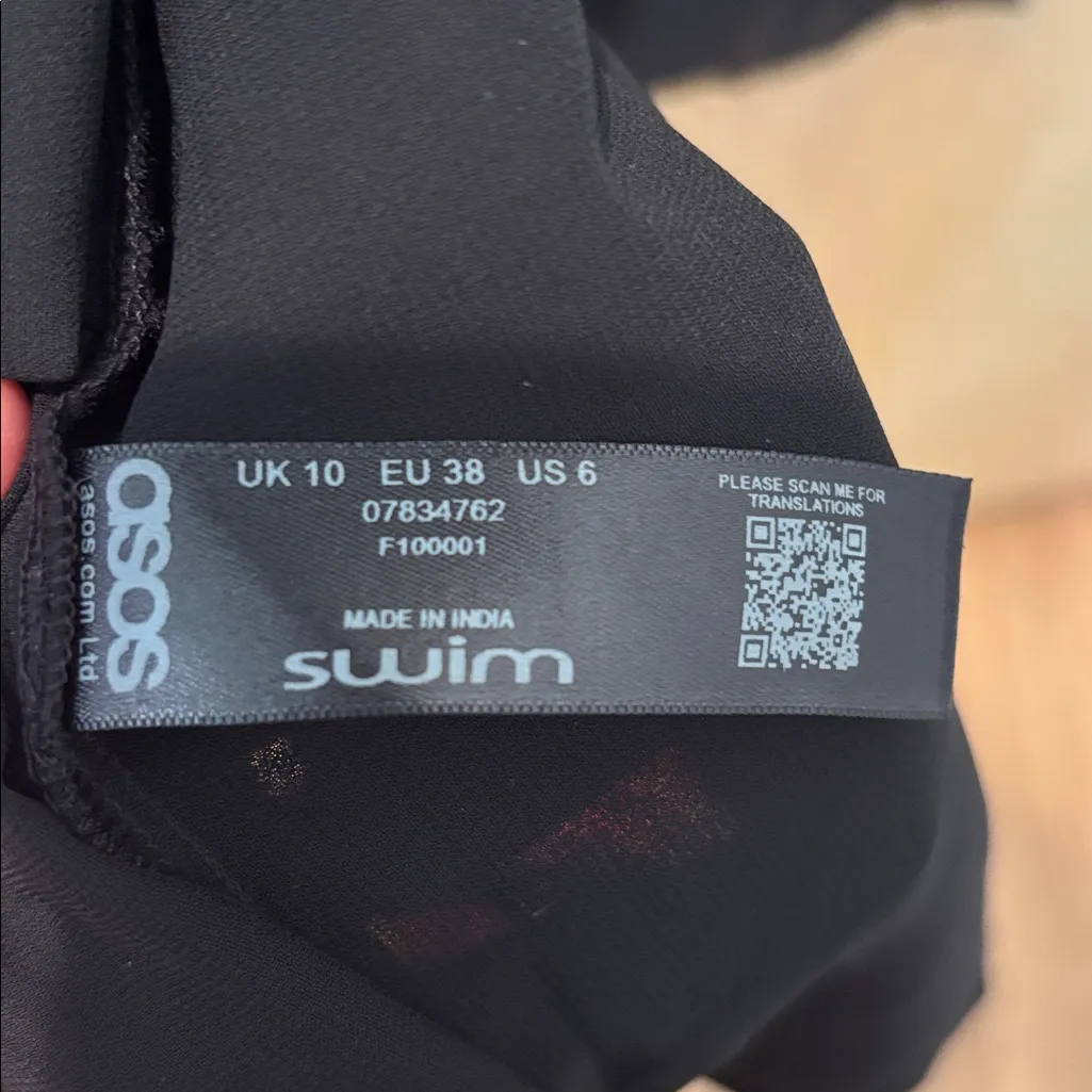 ASOS Swim Sarong Black Sheer Wrap Skirt NWT Size 6 - Image 7