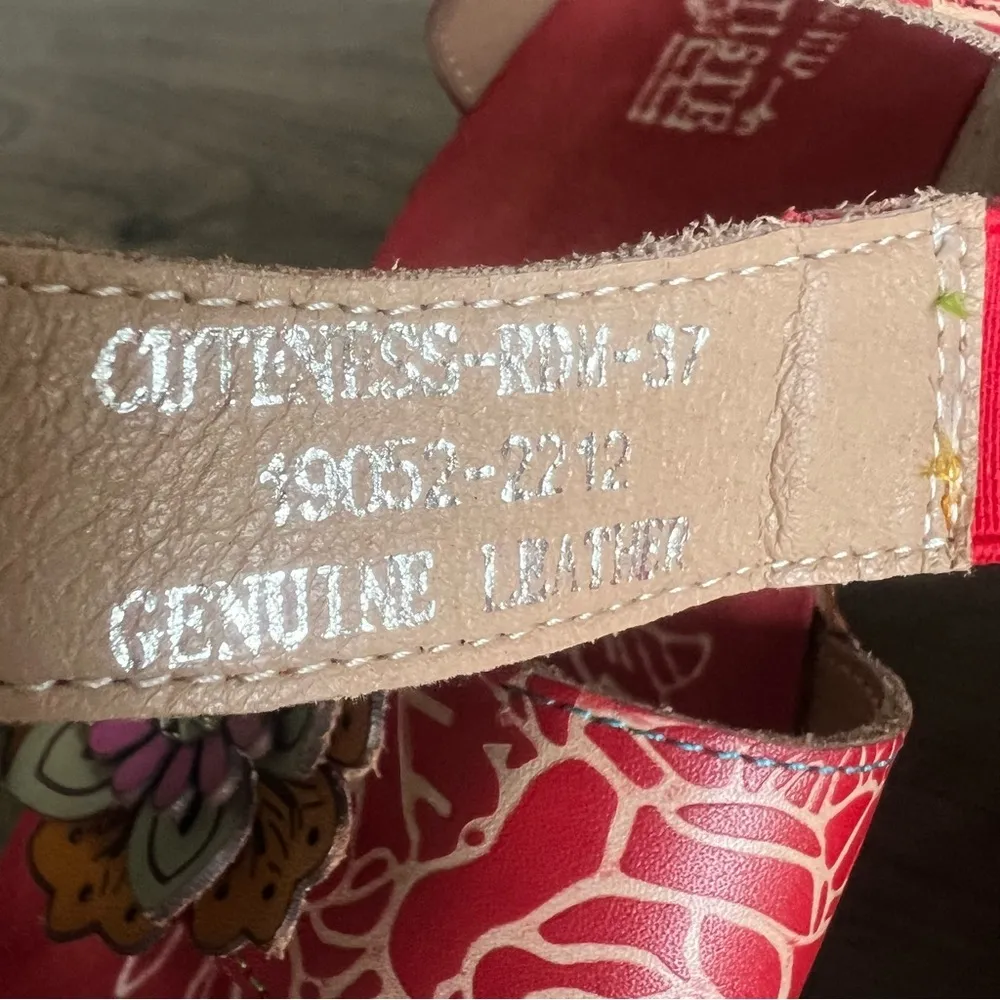 Spring Step L'Artiste Women's Cuteness Red Sandals NEW Size 37 aka 6.5-7 #B1216 - Image 8