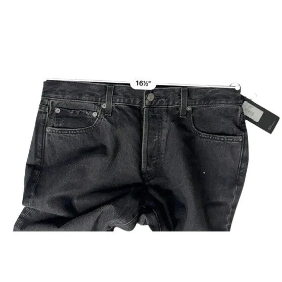 Edwin Simon Mid Rise Straight Leg Black Jeans 27 Denim Button Fly NWT - Image 3