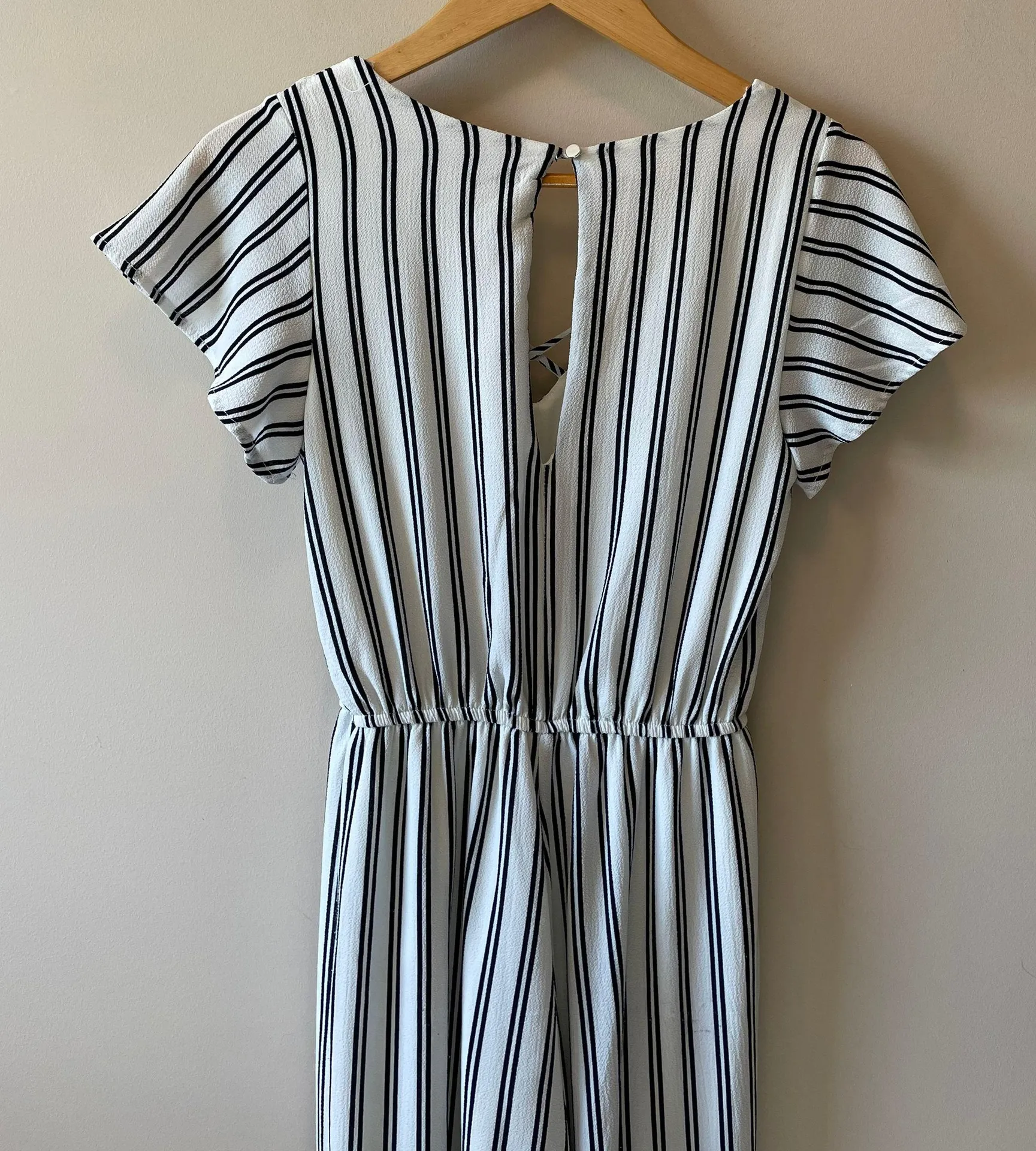 Blue & White Striped Jumpsuit Size XS - Image 2