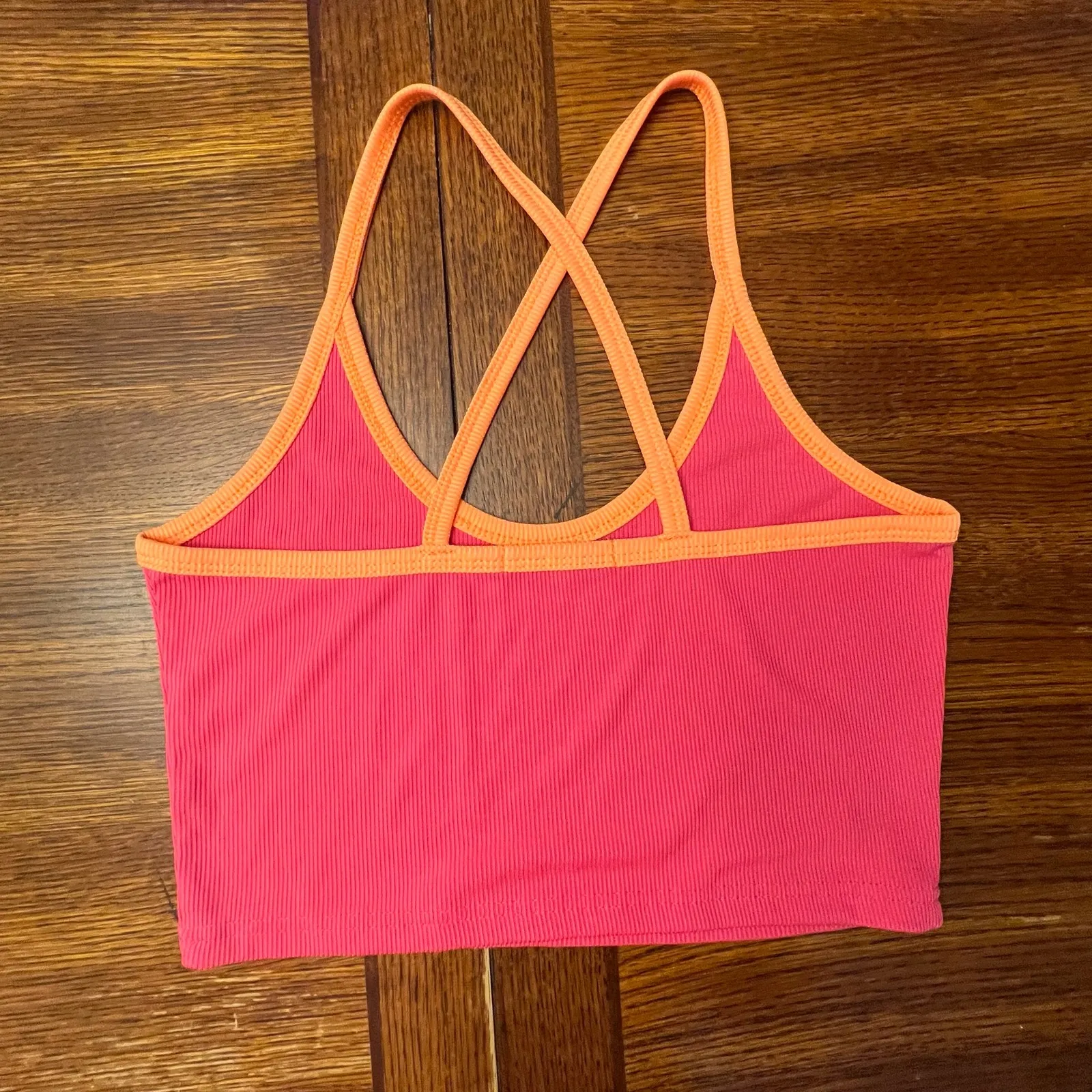 SHEIN Cross Back Hot Pink Strappy Spaghetti Strap Crop Top Medium - Image 5
