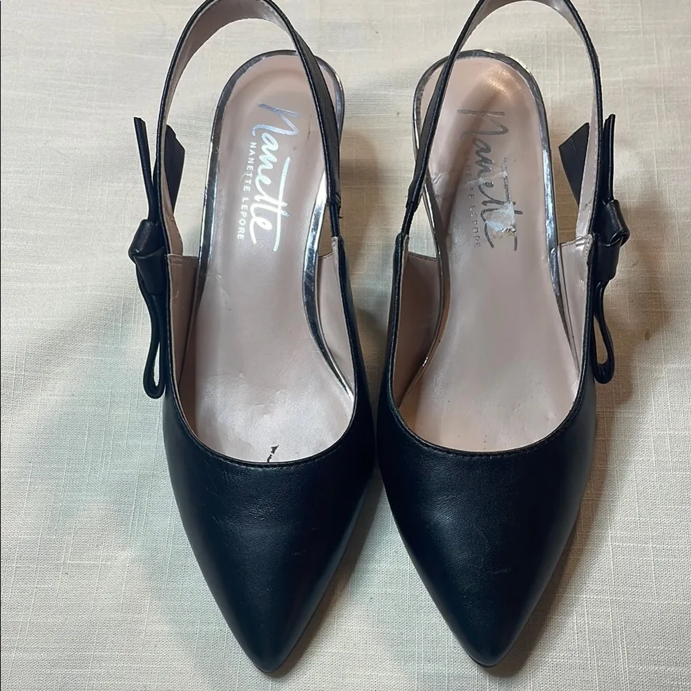 Nannette Women's Black Slingback Shoes Size 6 - Image 2