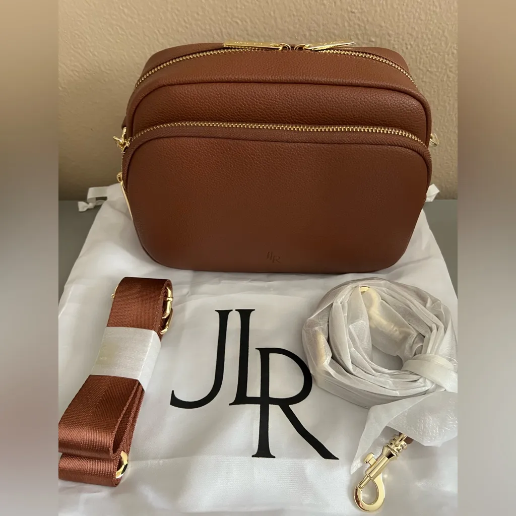 JLR London Johnny Loves Rosie Chelsea Maxi Leather Crossbody Bag NWT Brown - Image 2