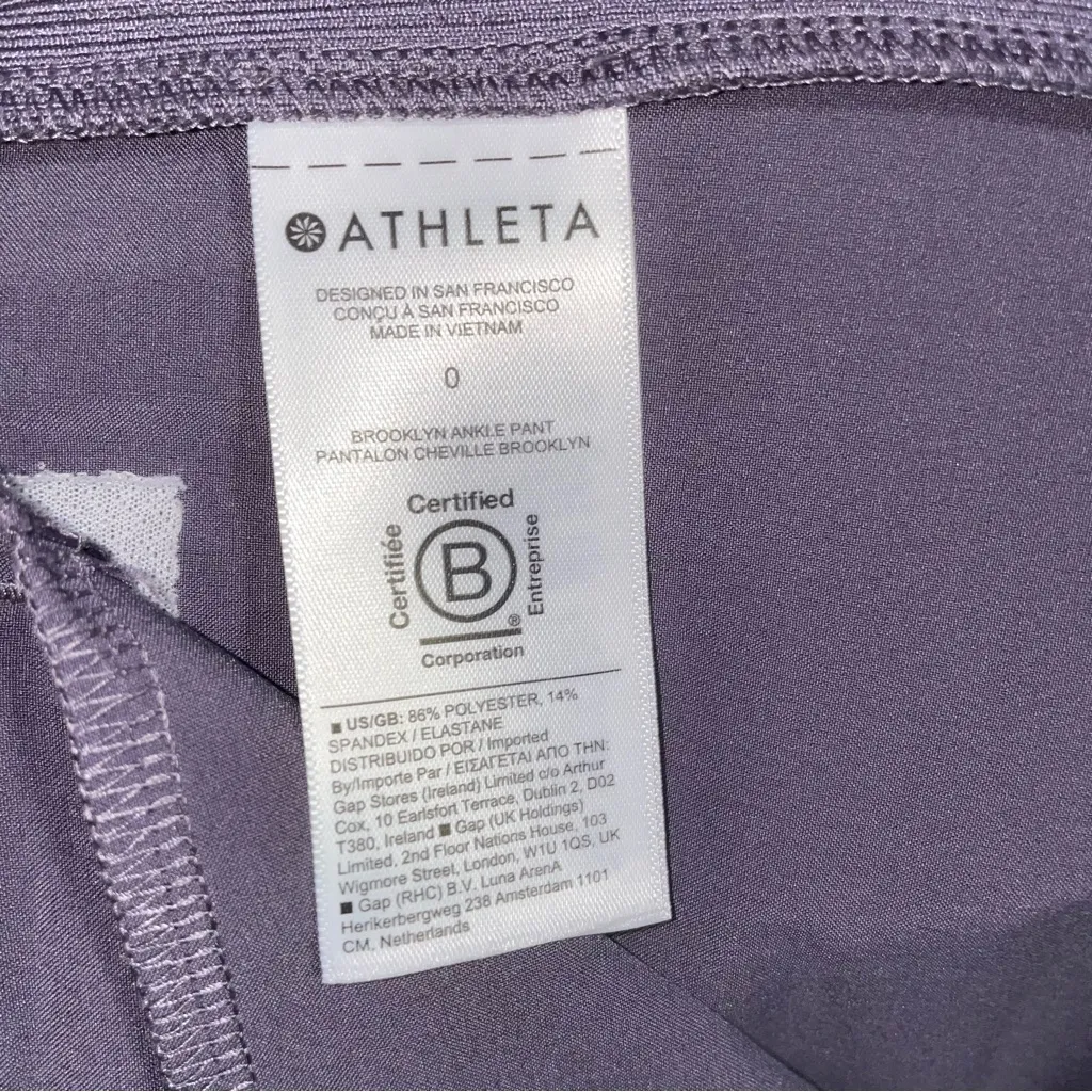 Athleta Brooklyn Mid Rise Ankle Pant Women Size 0 Twilight Athleisure Lounge Gym - Image 9
