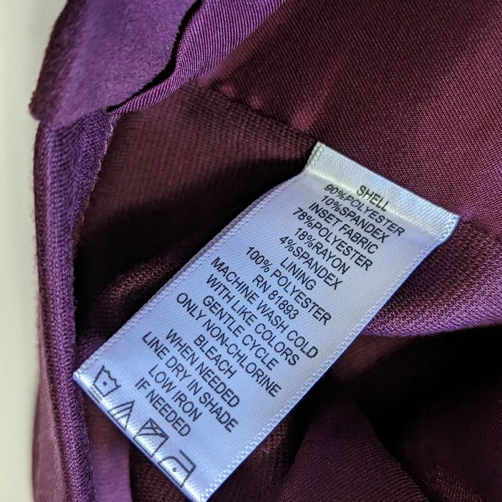 H Halston Faux Suede Asymmetrical Motorcycle Jacket Moto Maroon Burgundy Womens - Image 5