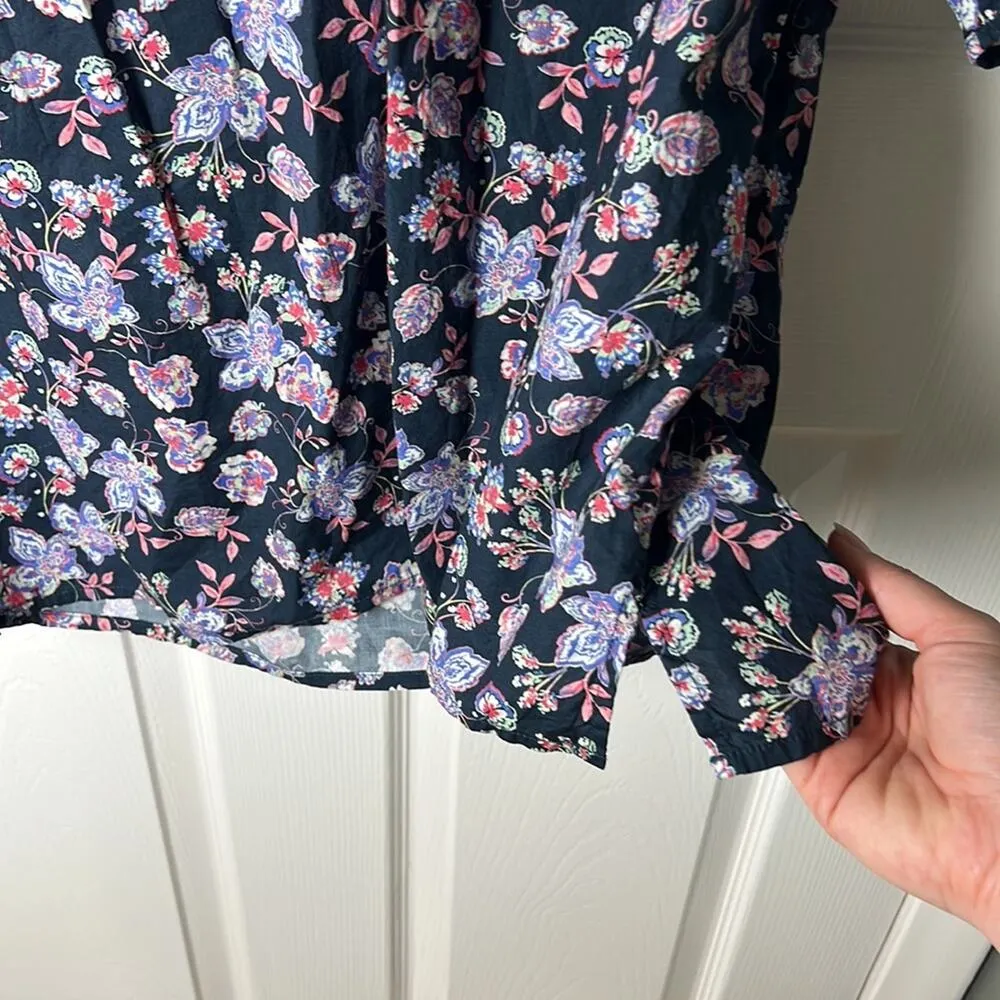 NATION LTD Pima Cotton Rosanna Floral Print Puff Sleeve Blouse in Midsummer XL - Image 5