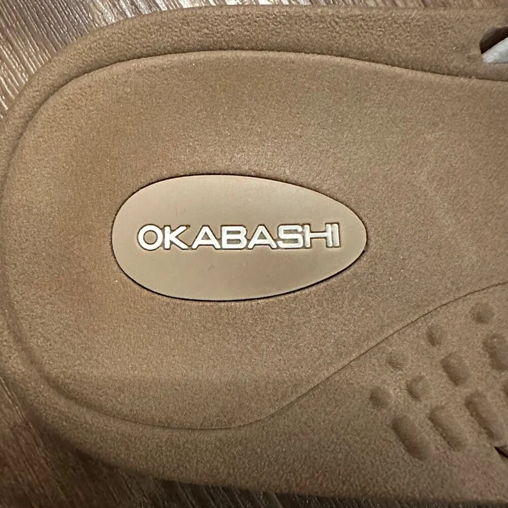 Okabashi Breeze White/Toffee flip flop Sz Large 9.5 - Image 5