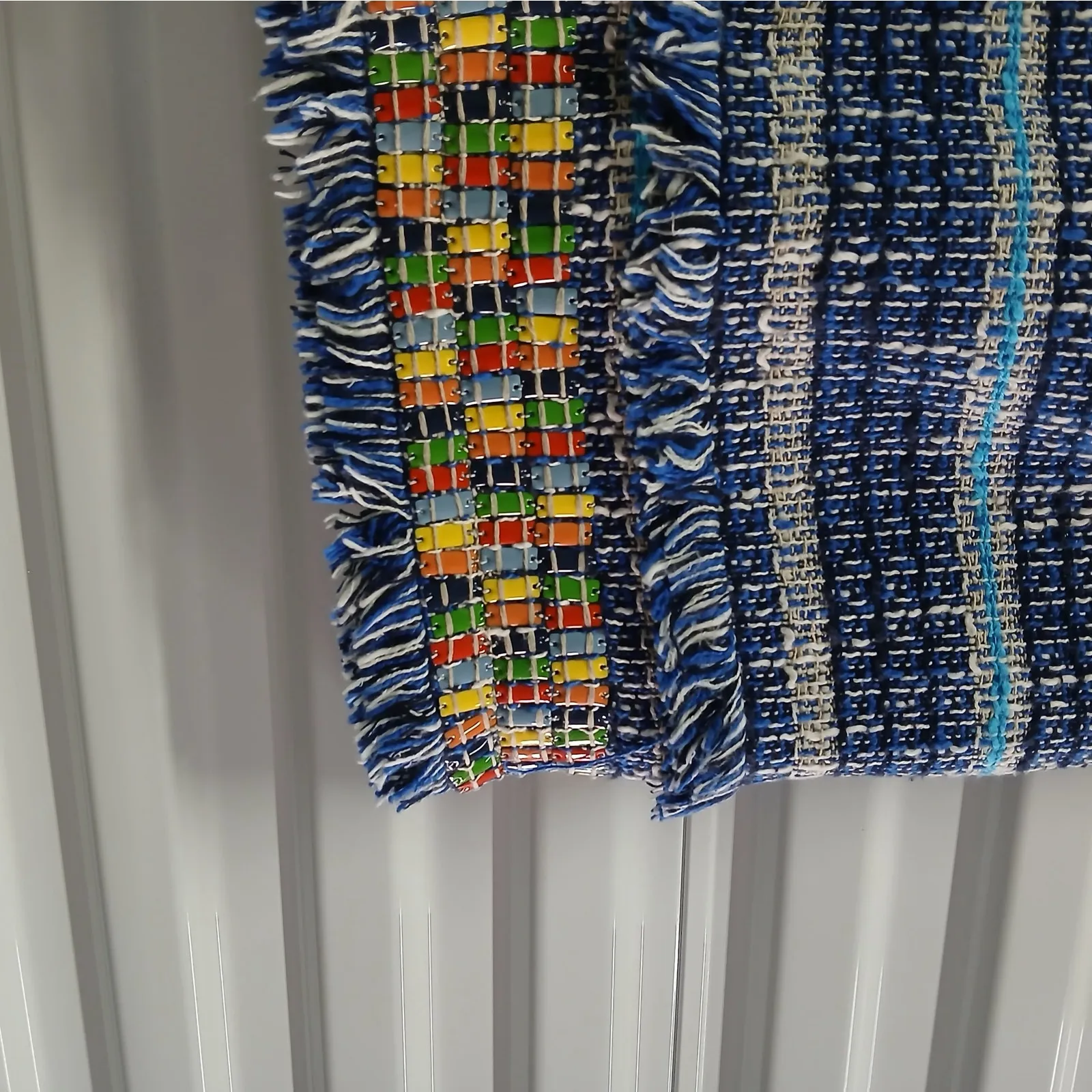 Tory Burch Normandy Blue Nora Skirt Women's 2 Tweed Fringe Artsy Boho Luxury - Image 6