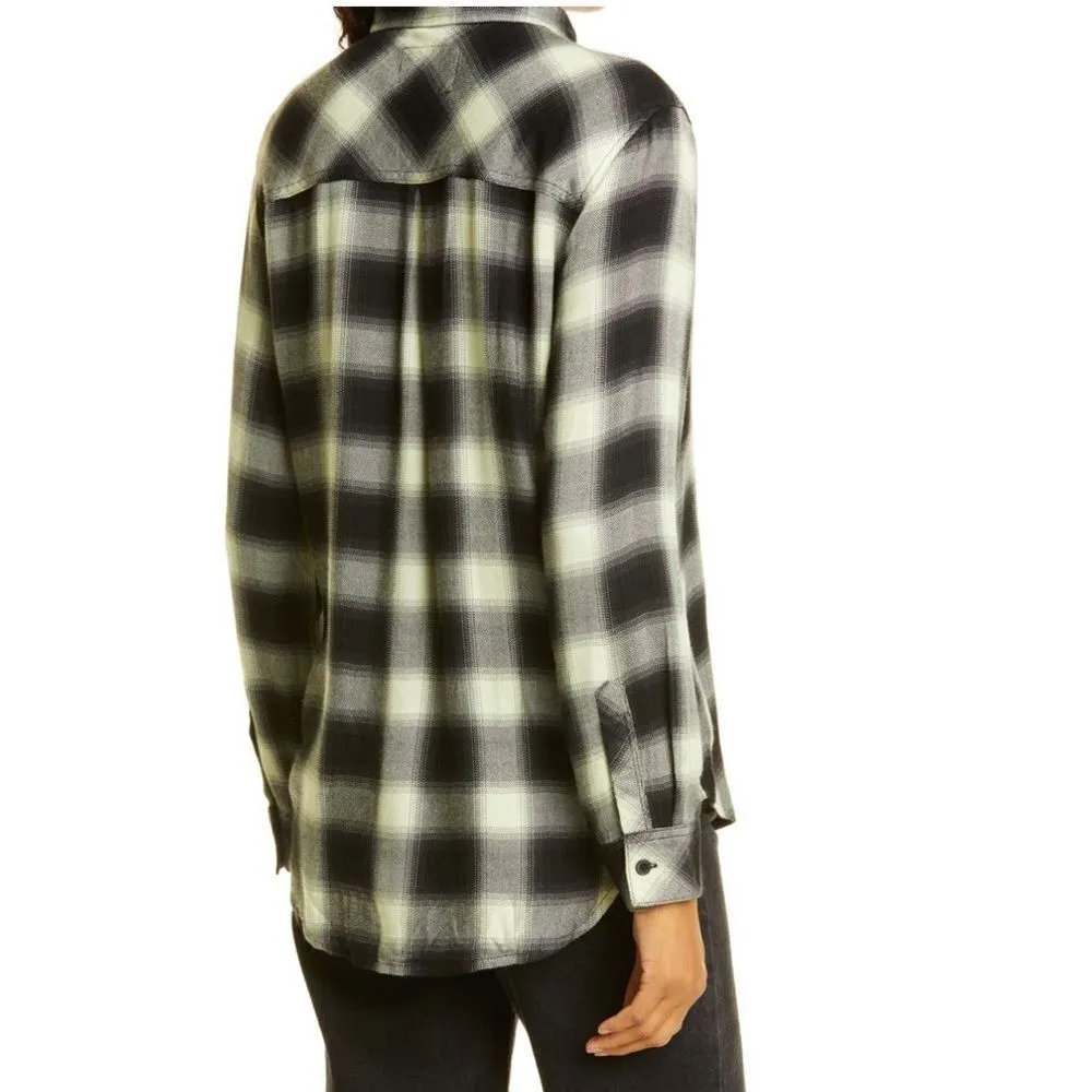 Rails Hunter Plaid Button Up Shirt, Long Sleeve, 90's Black/White, Small, NWT - Image 6
