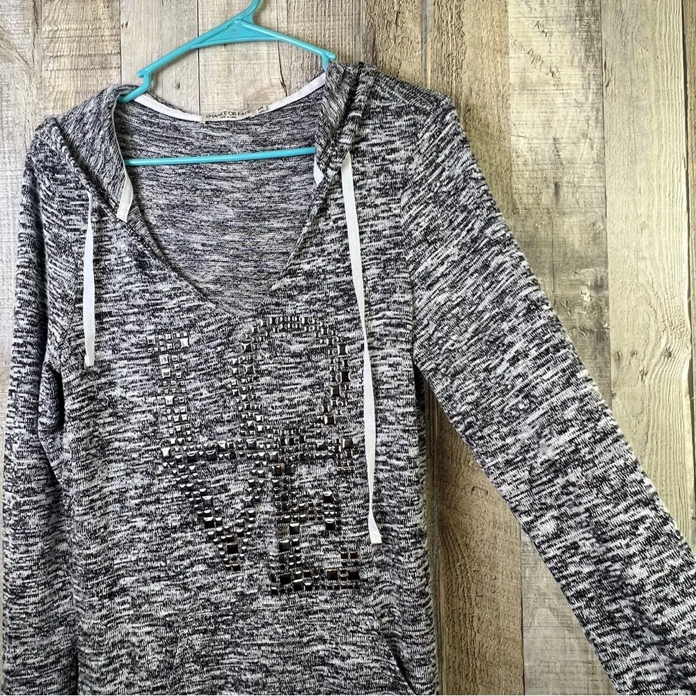 Chance or Fate Small Marled Black/White/Gray Pullover Lightweight Sweate… - Image 5