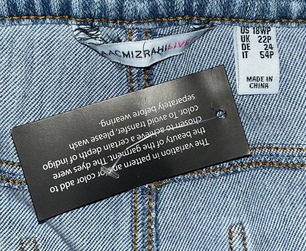 Isaac Mizrahi Live! NWT 18WP Medium Vintage Blue Denim Straight Leg Ankle Jeans - Image 4