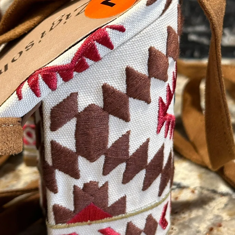 Zigi Soho Vierra Heels Sandals Aztec Embroidered size 7 New STRAPPY ANKLE - Image 6