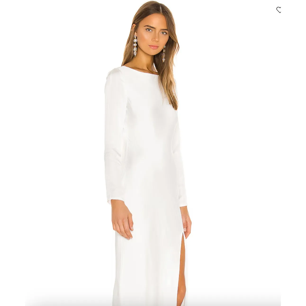 Bardot Dress Womens 6 White‎ River Bias Draped Open Back Side Slit - Image 4