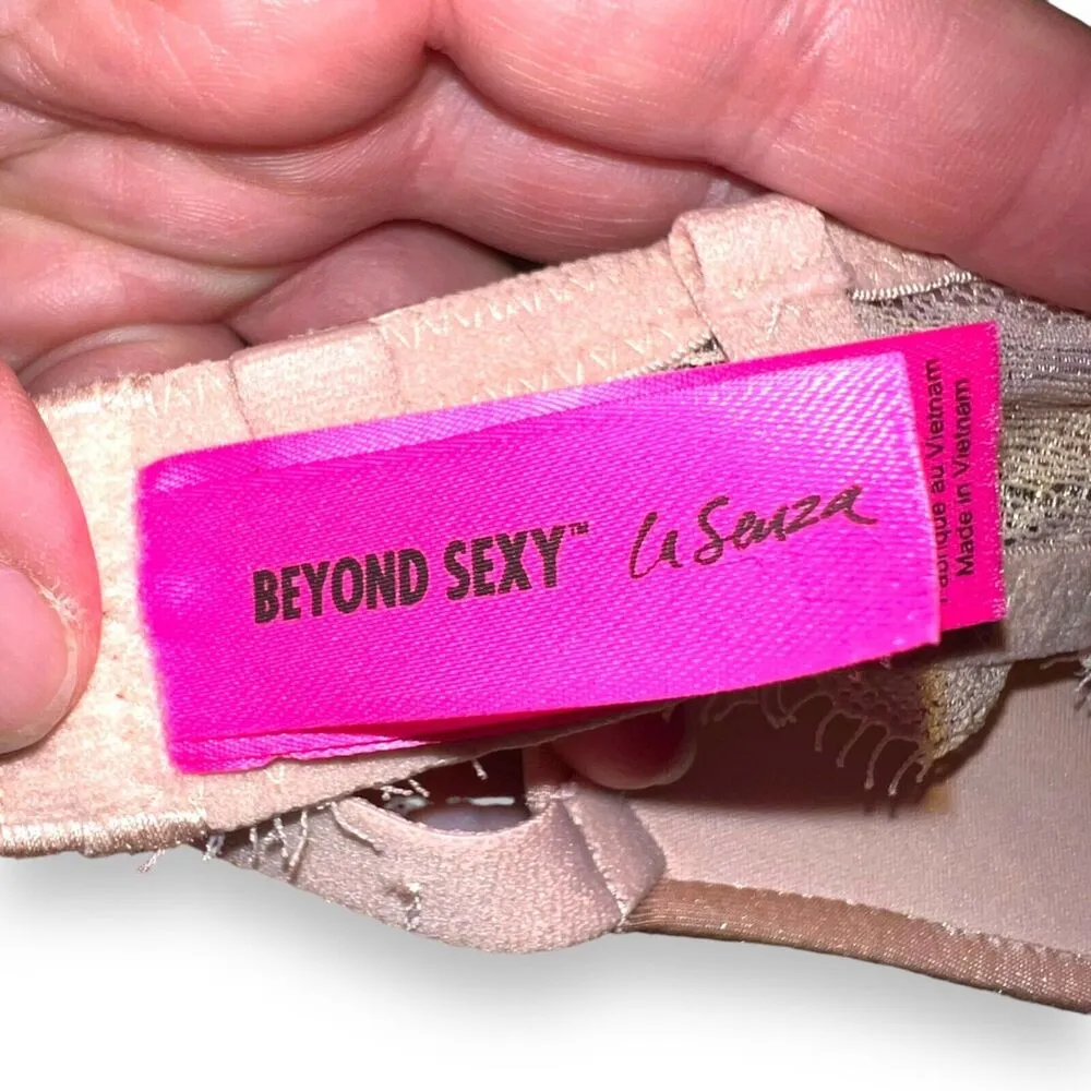 La Senza Womens Beyond Sexy Lace Pushup Bra Convertible Stappy Nude Gold 34B - Image 11