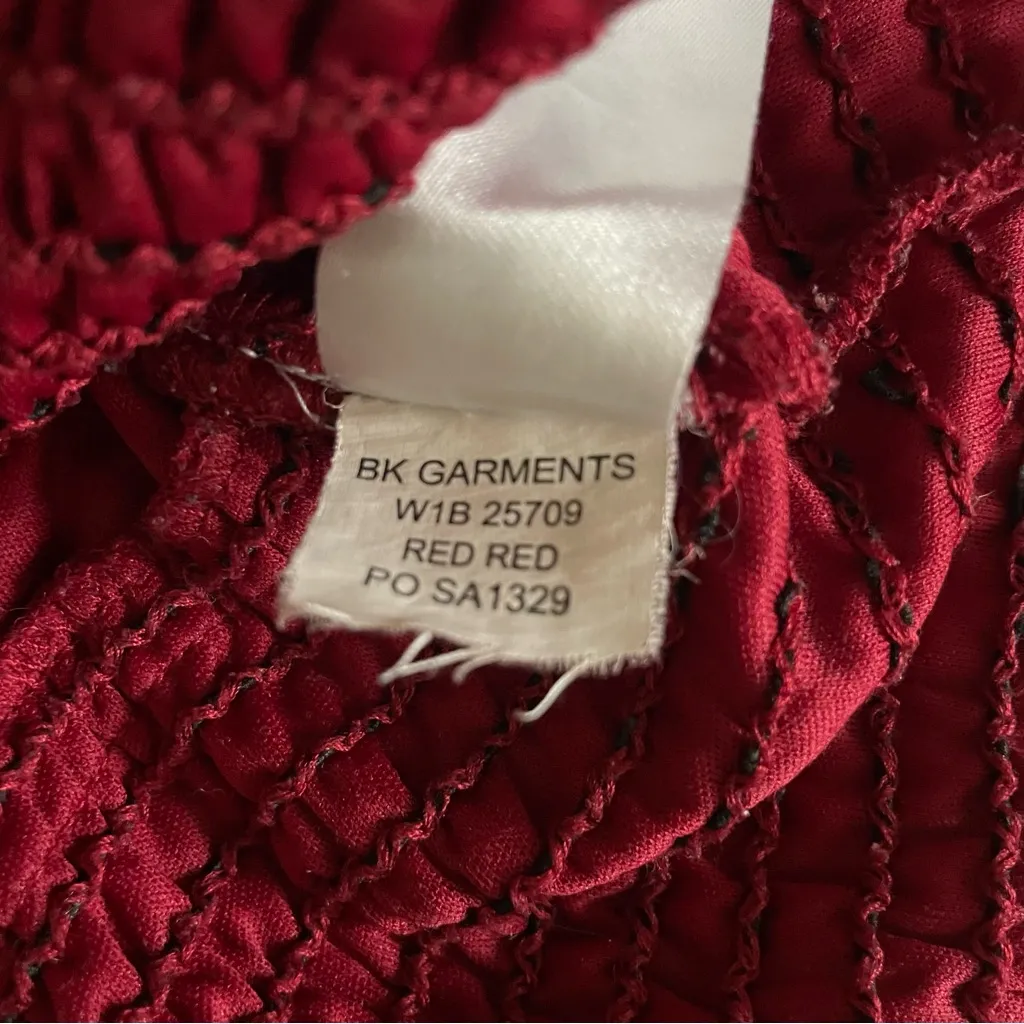 B.O.G. Collective Dark Red Dotted Blouse V - Image 8