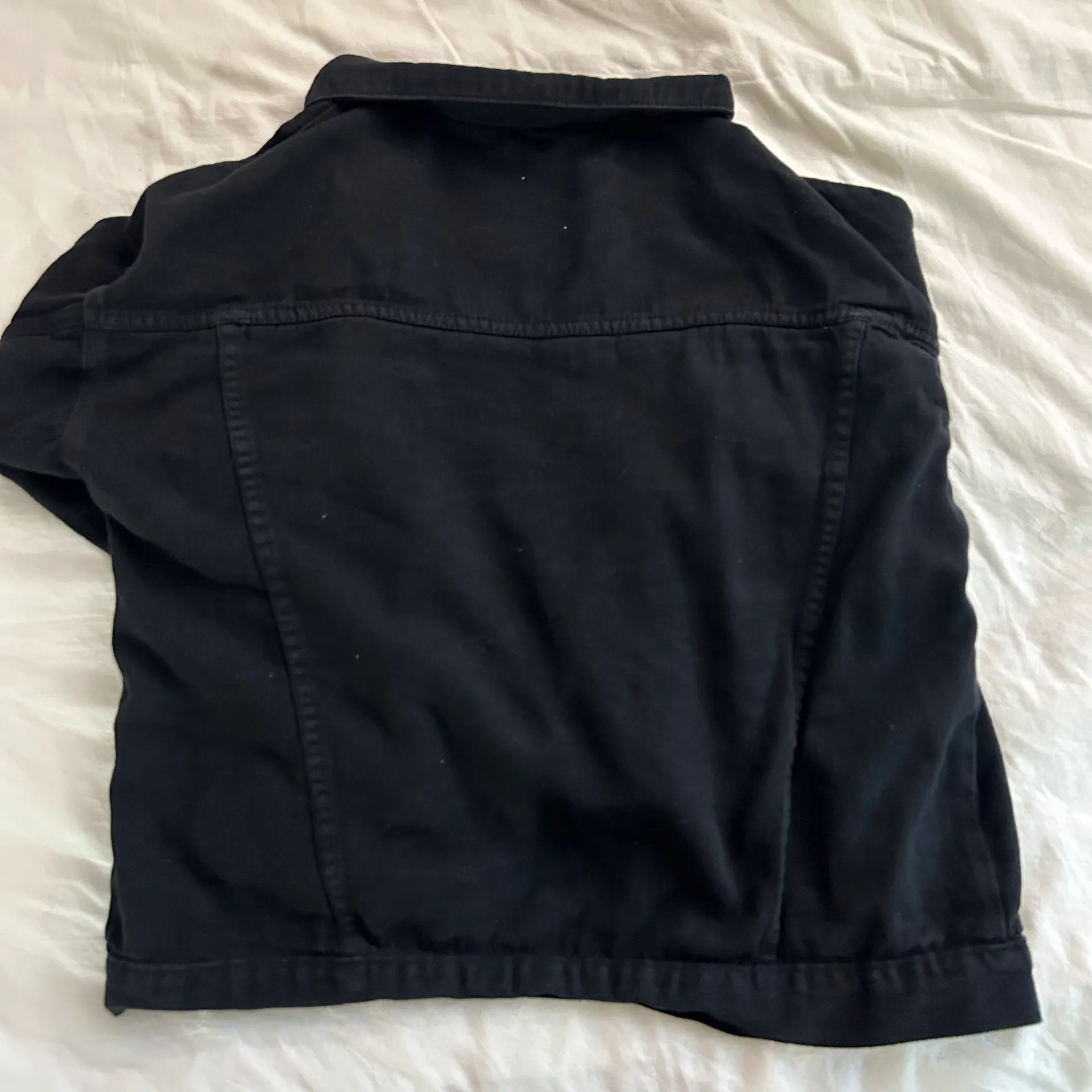 Black Distressed Denim Jacket - Image 2