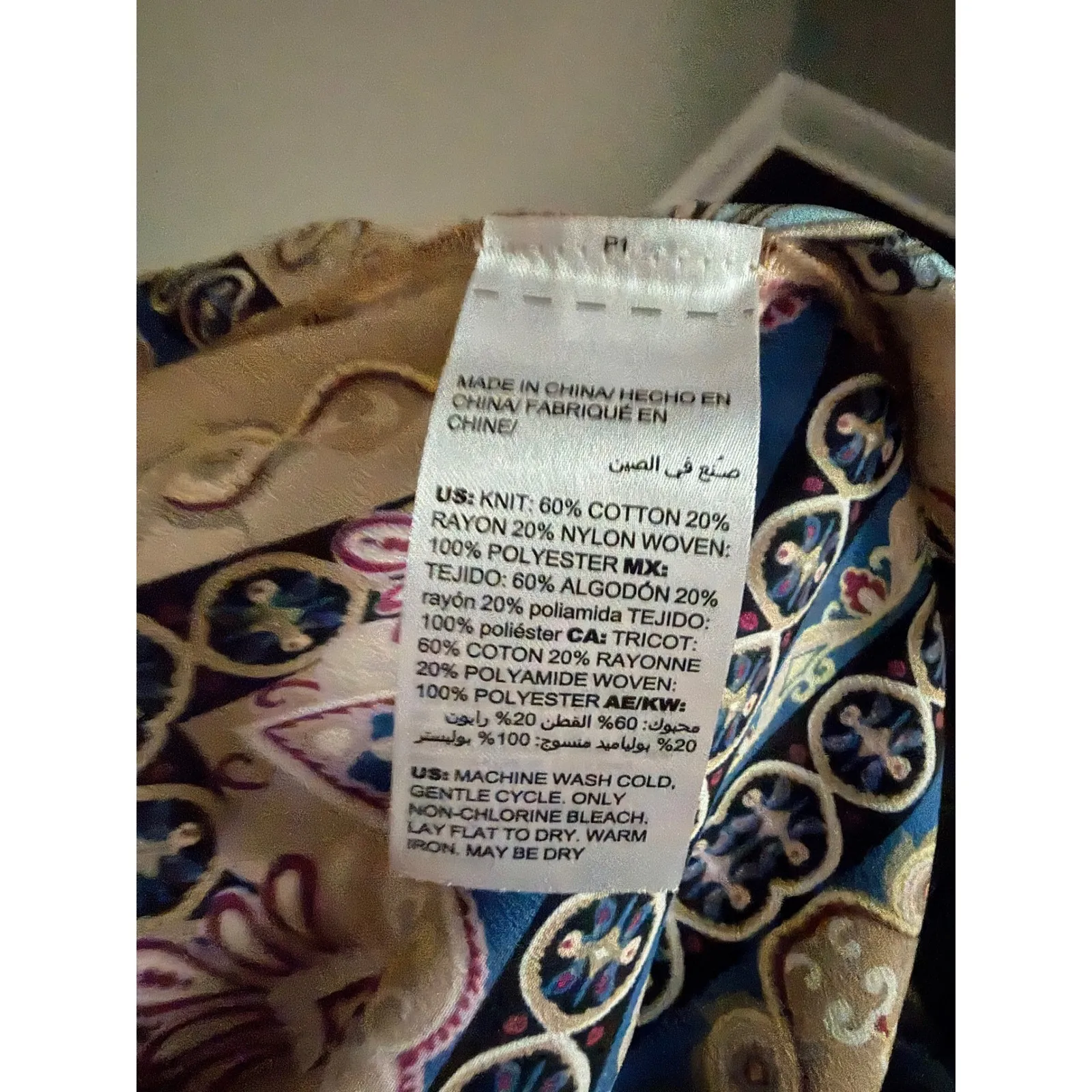 Chicos Linen Blend Sweater Cardigan Set with Paisley Print Back Panel Women Sz L - Image 10